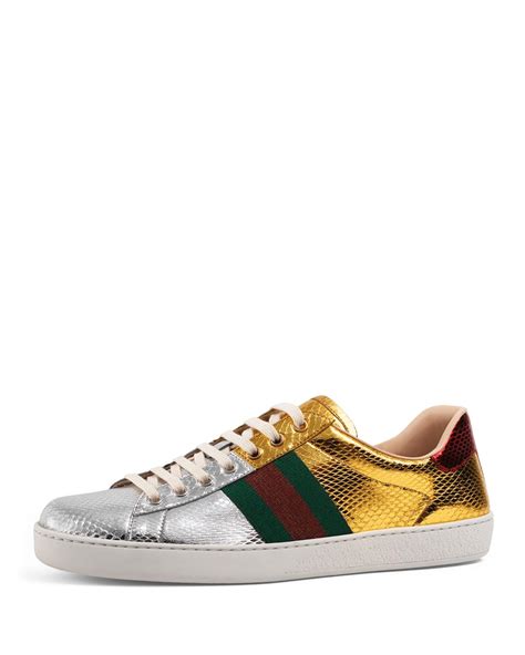 gucci new ace sneakers youth|Gucci ace metallic snakeskin sneakers.